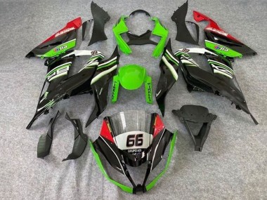 Carénages Moto Kawasaki ZX6R 2013-2018 - Vert Blanc Noir Rouge Elf 66 Vendre