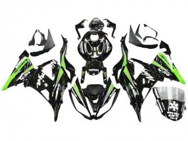 Carénages Moto Kawasaki ZX6R 2013-2018 - Noir Brillant Vert Blanc Monstre Neige Vendre