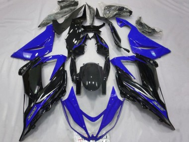 Carénages Moto Kawasaki ZX6R 2013-2018 - Bleu Noir Brillant Vendre