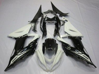 Carénages Moto Kawasaki ZX6R 2013-2018 - Blanc Perle Noir Brillant Vendre