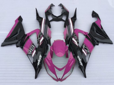 Carénages Moto Kawasaki ZX6R 2013-2018 - Rose Noir Blanc Vendre