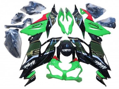 Carénages Moto Kawasaki ZX6R 2019-2022 - Vert Rouge Noir Brillant Rayon de Miel Vendre
