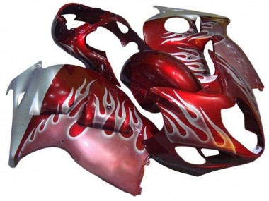 Carénages Moto Suzuki GSXR1000 1996-2007 - Rouge Argent Flamme Vendre