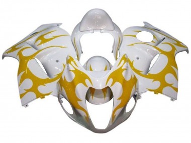 Carénages Moto Suzuki GSXR 1300 Hayabusa 2008-2020 - Blanc Jaune Tribal Vendre