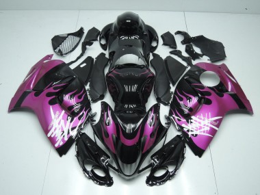 Carénages Moto Suzuki GSXR 1300 Hayabusa 2008-2020 - Noir Brillant Violet Flamme Vendre