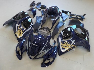Carénages Moto Suzuki GSXR 1300 Hayabusa 2008-2020 - Bleu Foncé Noir Or Argent Vendre
