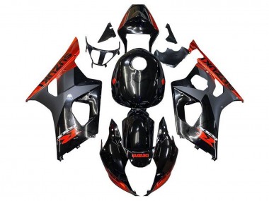 Carénages Moto Suzuki GSXR 1000 2003-2004 - Noir Brillant Noir Mat Orange Vendre