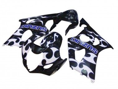 Carénages Moto Suzuki GSXR 1000 2003-2004 - Noir Blanc Bleu Tribal Vendre