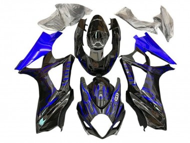 Carénages Moto Suzuki GSXR 1000 2005-2006 - Noir Bleu Flamme Vendre