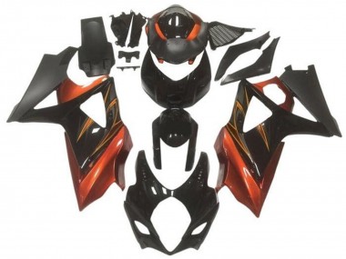 Carénages Moto Suzuki GSXR 1000 2005-2006 - Noir Brillant Noir Mat Orange Vendre