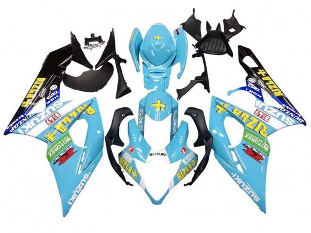 Carénages Moto Suzuki GSXR 1000 2005-2006 - Bleu Clair Vert Noir Jaune Rizla