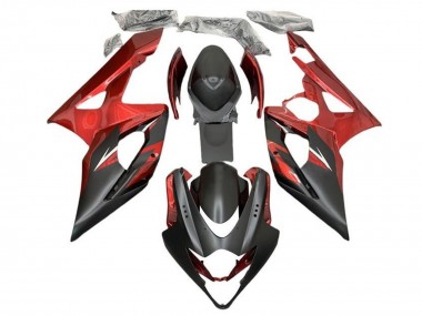 Carénages Moto Suzuki GSXR 1000 2005-2006 - Bonbon Rouge Noir Mat Vendre