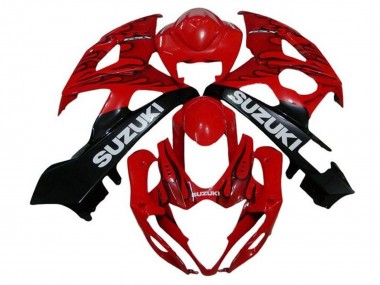 Carénages Moto Suzuki GSXR 1000 2005-2006 - Rouge Noir Flamme Blanc Vendre