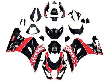 Carénages Moto Suzuki GSXR1000 2017-2024 - Noir Brillant Rouge Blanc Rayures Vendre
