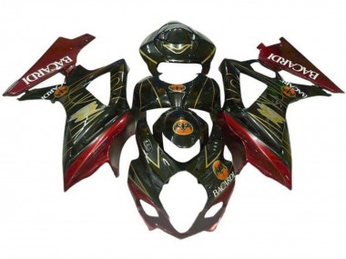 Carénages Moto Suzuki GSXR 1000 2007-2008 - Noir Rouge Or BACARDI Vendre