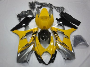Carénages Moto Suzuki GSXR 1000 2007-2008 - Jaune Argent Noir Vendre