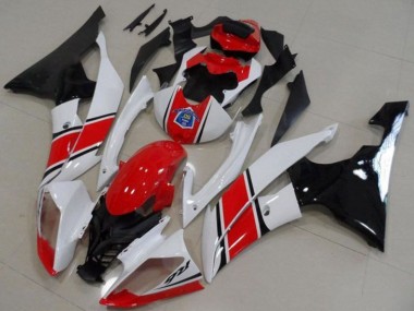 Plastique Moto ABS Yamaha YZF R6 2008-2016 - Blanc Rouge Noir Brillant Vendre