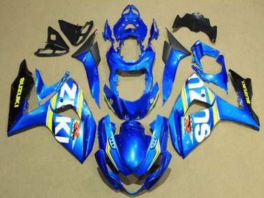 Carénages Moto Suzuki GSXR 1000 2009-2016 - Bleu Blanc Jaune Bande Noir Vendre