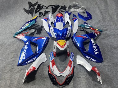 Carénages Moto Suzuki GSXR 1000 2009-2016 - Blanc Bleu Rouge Jaune Voltcom Vendre