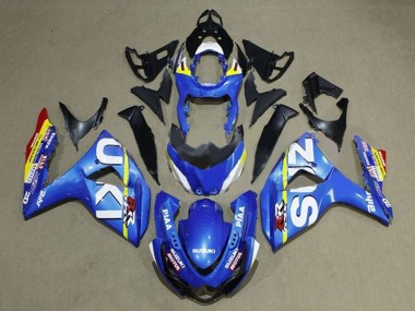 Carénages Moto Suzuki GSXR 1000 2009-2016 - Bleu Blanc Jaune Bande Vendre