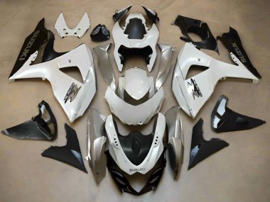Carénages Moto Suzuki GSXR 1000 2009-2016 - Blanc Perle Argent Noir Mat Vendre