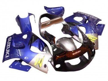 Carénages Moto Suzuki GSXR 600 / GSXR 750 1996-2000 - Bleu Argent Noir Vendre