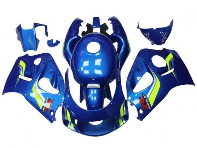 Carénages Moto Suzuki GSXR 600 / GSXR 750 1996-2000 - Bleu Jaune Blanc