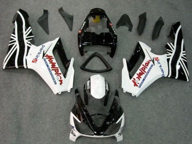 Kits Carénage Moto Triumph Daytona 675 Triple 2006-2008 - Blanc Noir Brillant Vendre