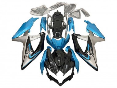 Carénages Moto Suzuki GSXR 600 / GSXR 750 2008-2010 - Bleu Clair Argent Noir Brillant Vendre