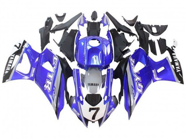 Carénages Moto Yamaha YZF R7 2021-2024 - Bleu Gris Blanc GYTR