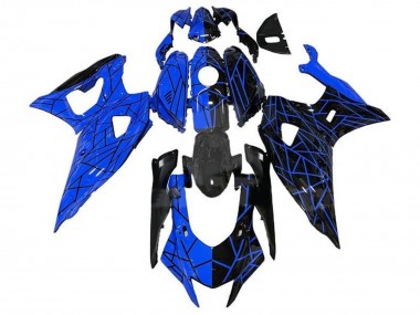 Carénages Moto Yamaha YZF R7 2021-2024 - Bleu Noir Lignes Divisées Vendre