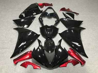 Carénages Moto Yamaha YZF 1000 R1 2009-2011 - Noir Brillant Rouge Vendre