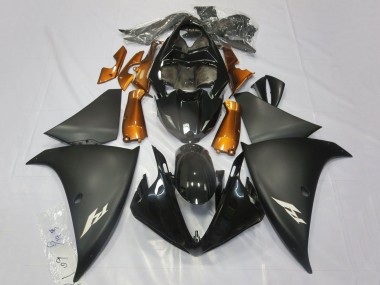 Carénages Moto Yamaha YZF 1000 R1 2009-2011 - Noir Brillant Noir Mat Orange Vendre