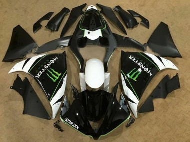 Carénages Moto Yamaha YZF 1000 R1 2009-2011 - Blanc Noir Vert Monstre Energy Vendre