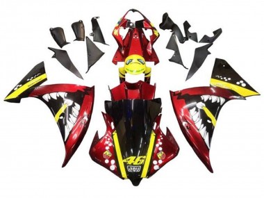 Carénages Moto Yamaha YZF 1000 R1 2009-2011 - Rouge Jaune Noir Requin Vendre