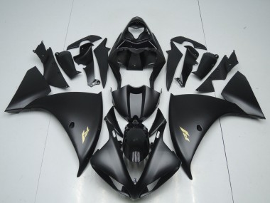Carénages Moto Yamaha YZF 1000 R1 2009-2011 - Noir Mat Or Décalque Vendre