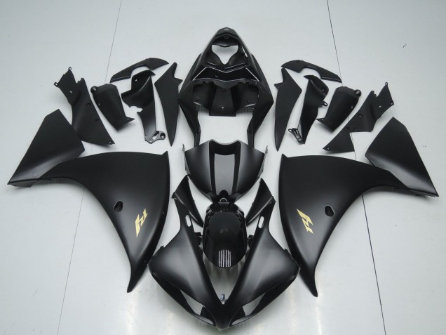 Carénages Moto Yamaha YZF 1000 R1 2009-2011 - Noir Mat Or Décalque