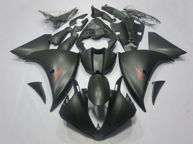Carénages Moto Yamaha YZF 1000 R1 2009-2011 - Noir Mat Rouge Décalque