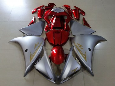 Carénages Moto Yamaha YZF 1000 R1 2009-2011 - Argent Rouge Vendre