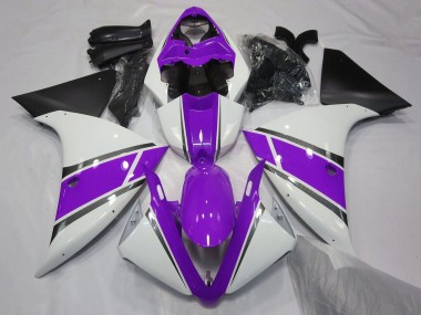 Carénages Moto Yamaha YZF 1000 R1 2009-2011 - Blanc Violet Noir Vendre