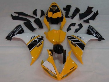 Carénage Moto Yamaha YZF 1000 R1 2009-2011 - Jaune Blanc Noir Bande Vendre