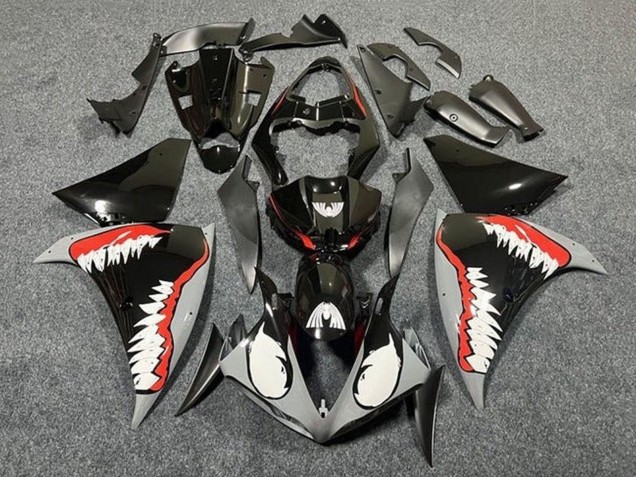 Carénages Moto Yamaha YZF 1000 R1 2012-2014 - Noir Brillant Blanc Rouge Requin