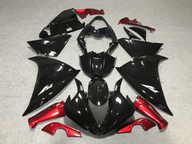 Carénages Moto Yamaha YZF 1000 R1 2012-2014 - Noir Brillant Rouge Vendre