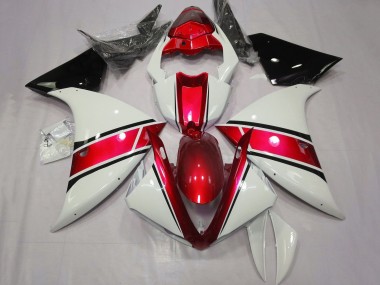 Carénages Moto Yamaha YZF 1000 R1 2012-2014 - Blanc Rouge Noir Brillant Vendre