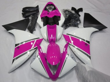 Carénages Moto Yamaha YZF 1000 R1 2012-2014 - Blanc Rose Noir Mat Vendre