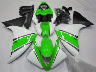 Carénages Moto Yamaha YZF 1000 R1 2012-2014 - Blanc Vert Noir Mat Vendre