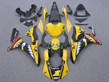 Carénages Moto Yamaha YZF 1000 R1 2015-2019 - Jaune Rouge Requin Vendre