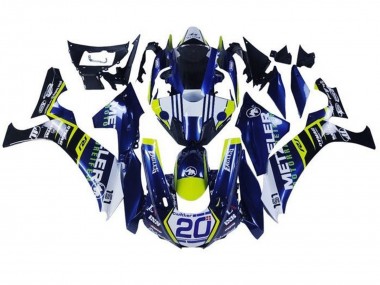 Carénages Moto Yamaha YZF 1000 R1 2015-2019 - Blanc Bleu Jaune Noir Vendre