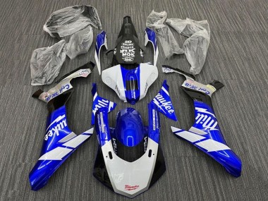 Carénages Moto Yamaha YZF 1000 R1 2015-2019 - Blanc Bleu Noir Milwaukee Vendre