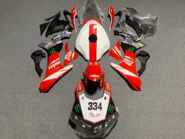 Carénages Moto Yamaha YZF 1000 R1 2015-2019 - Blanc Rouge Noir Vert Monstre Milwaukee 334 Vendre